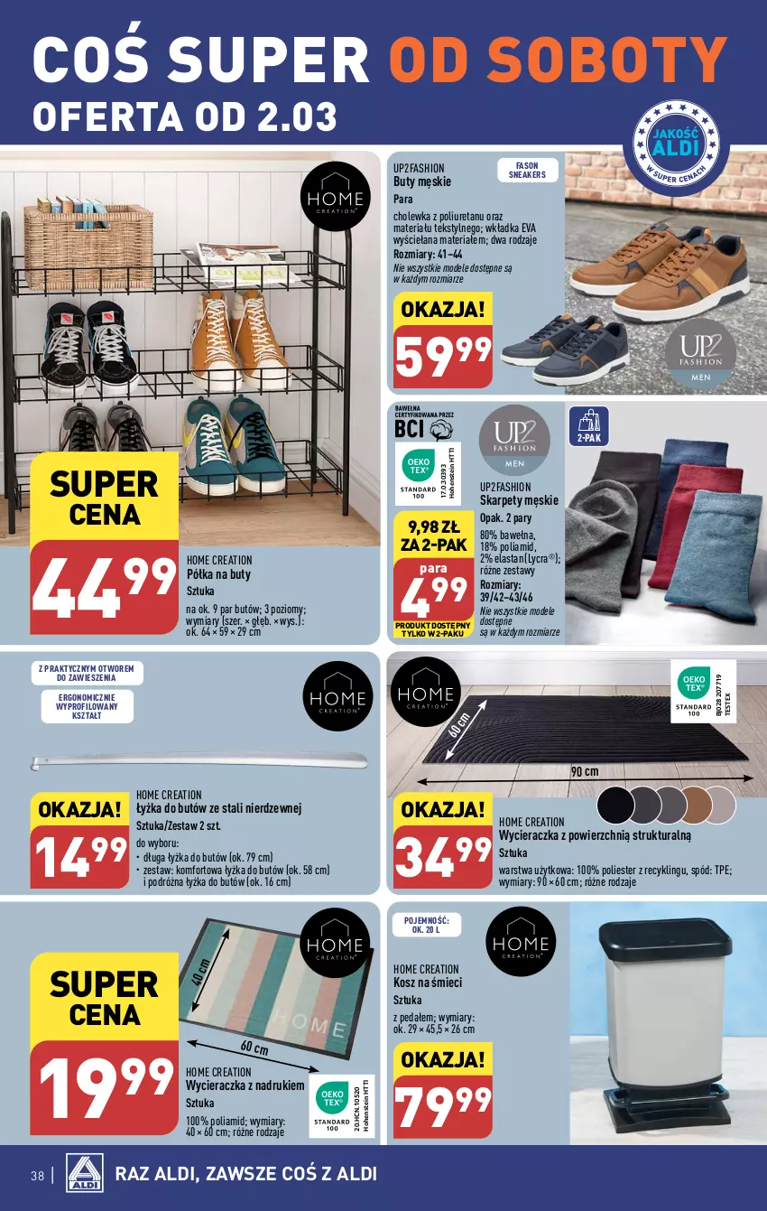 Gazetka promocyjna Aldi - Pełna oferta - ważna 26.02 do 02.03.2024 - strona 38 - produkty: Buty, Fa, Karp, Kosz, Półka, Wełna, Wycieraczka