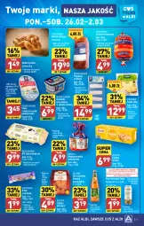 Gazetka promocyjna Aldi - Pełna oferta - Gazetka - ważna od 02.03 do 02.03.2024 - strona 11 - produkty: Piwa, Piwo, Polędwica, Karlsquell, Ciastka, Sos, Sok, Gin, Gra, Hofburger, Jaja, Salceson, Wafle, Golden Seafood, Burger, Boczek, Bułka brioszka, Baton, Mintaj, Gouda, Bułka