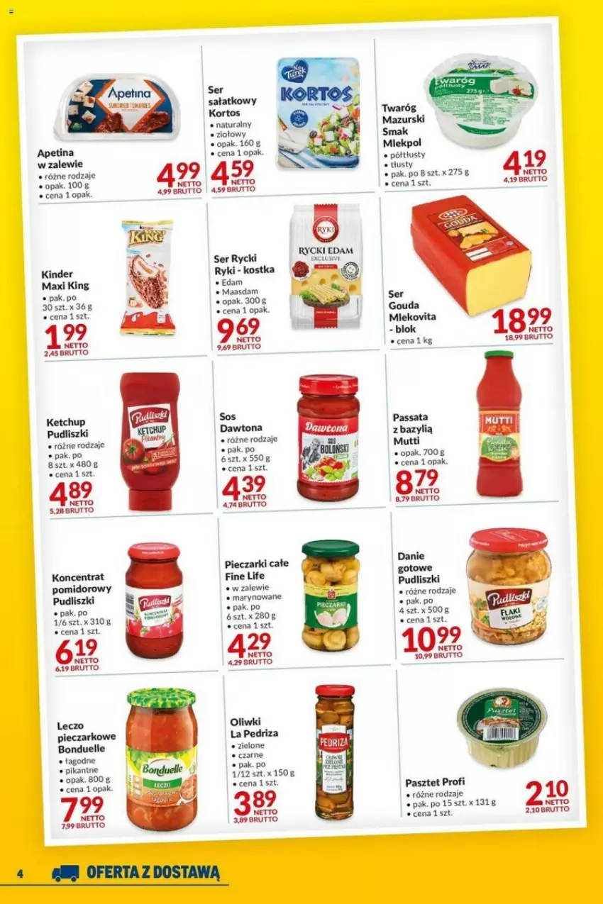 Gazetka promocyjna Makro - ważna 19.09 do 02.10.2023 - strona 8 - produkty: Bonduelle, Dawtona, Edam, Ketchup, Kinder, Maasdam, Oliwki, Pasztet, Piec, Pudliszki, Sałat, Ser, Sos, Twaróg