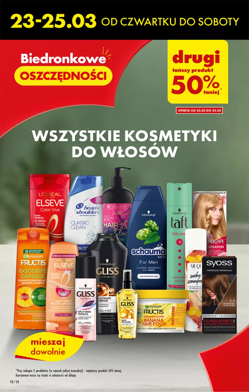 Gazetka promocyjna Biedronka - ważna 23.03 do 29.03.2023 - strona 12 - produkty: Dron, Fa, Fructis, Garnier, Rama, Taft