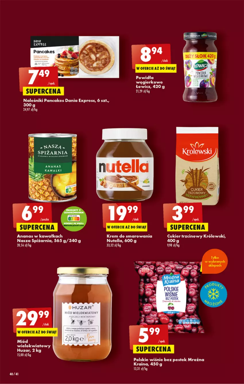 Gazetka promocyjna Biedronka - ważna 23.03 do 29.03.2023 - strona 40 - produkty: Ananas, Cukier, Cukier trzcinowy, Kawa, Królewski, Miód, Naleśniki, Nutella, Stek