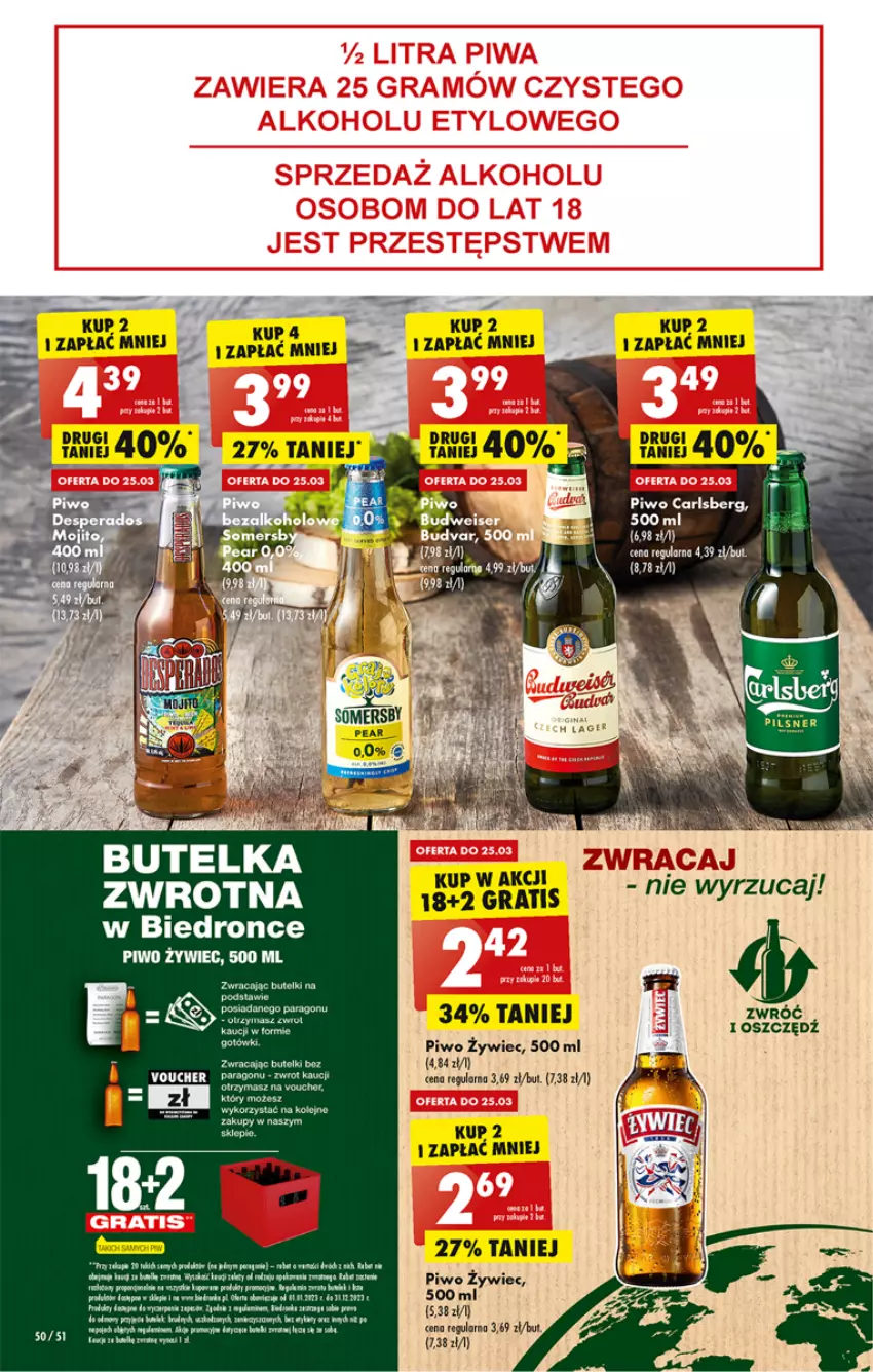 Gazetka promocyjna Biedronka - ważna 23.03 do 29.03.2023 - strona 50 - produkty: Carlsberg, Dron, Fa, Piwo