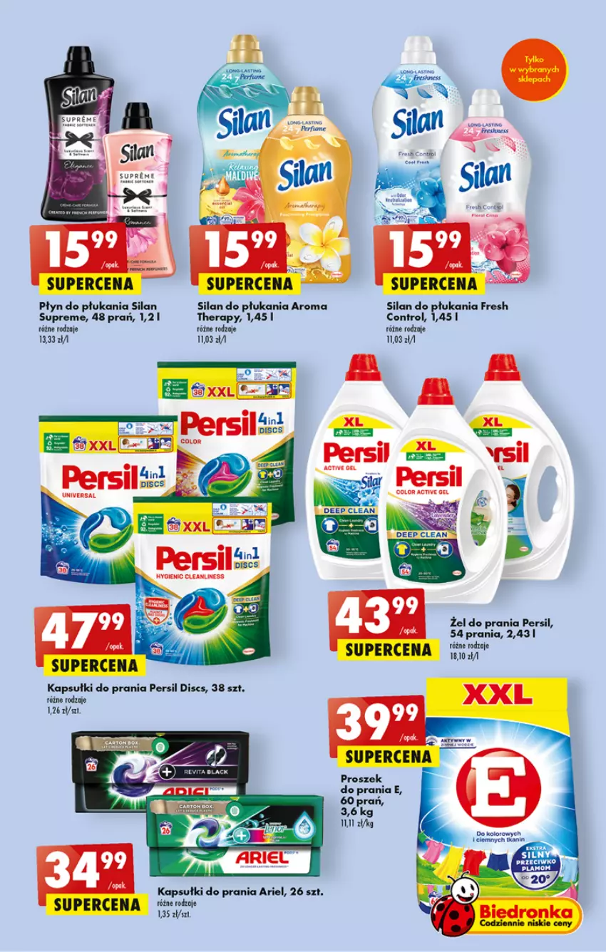 Gazetka promocyjna Biedronka - ważna 23.03 do 29.03.2023 - strona 55 - produkty: Ariel, Control, Dron, Kapsułki do prania, Persil, Płyn do płukania, Proszek do prania, Silan