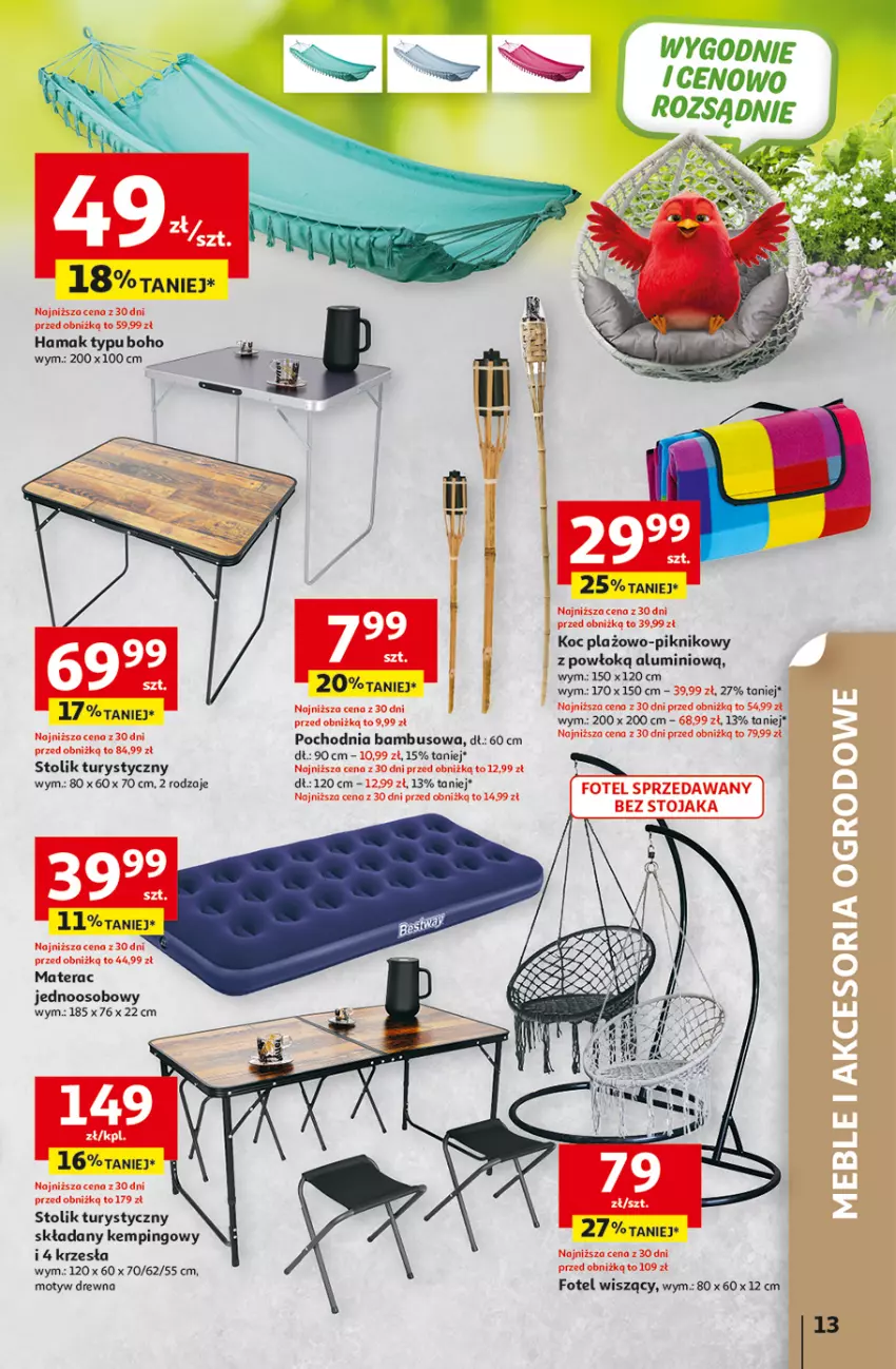 Gazetka promocyjna Auchan - Gazetka 30 Lat Hipermarket Auchan - ważna 29.04 do 06.05.2026 - strona 13 - produkty: Fotel, Hama, Koc, Materac, Stojak, Stolik, Tera, Tran