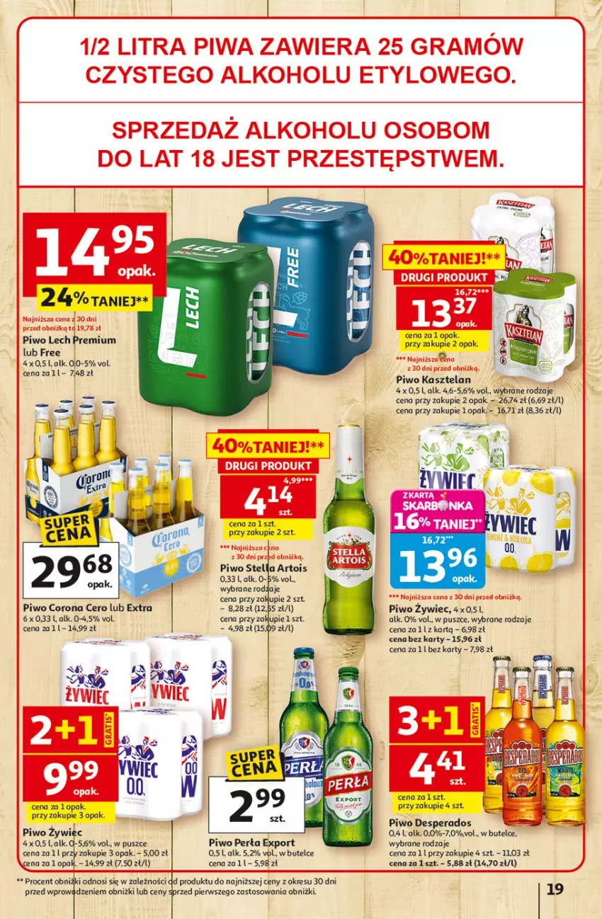 Gazetka promocyjna Auchan - Gazetka 30 Lat Hipermarket Auchan - ważna 29.04 do 06.05.2026 - strona 19 - produkty: Desperados, Gra, Kasztelan, Lech Premium, Perła, Piwa, Piwo, Por