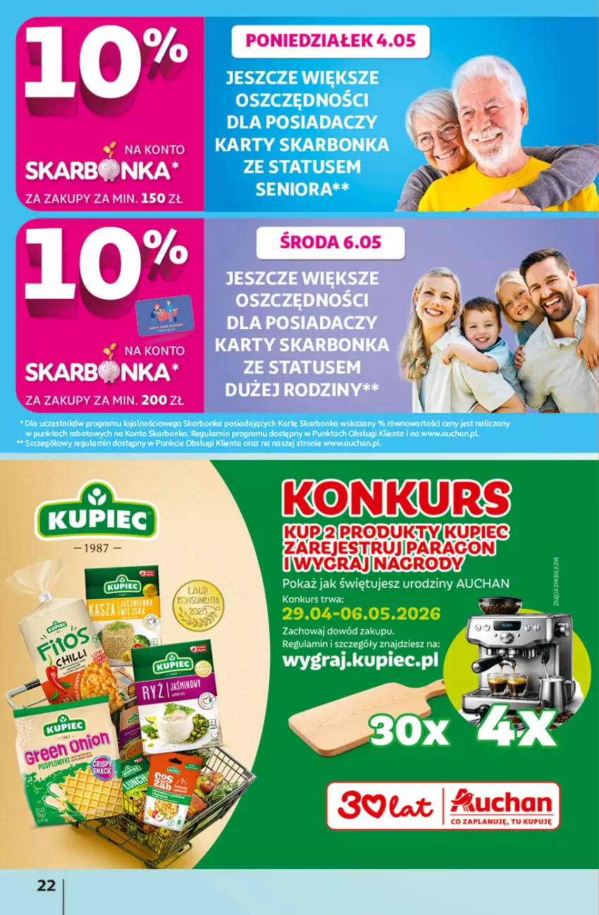 Gazetka promocyjna Auchan - Gazetka 30 Lat Hipermarket Auchan - ważna 29.04 do 06.05.2026 - strona 22 - produkty: Gra, Kupiec, Piec