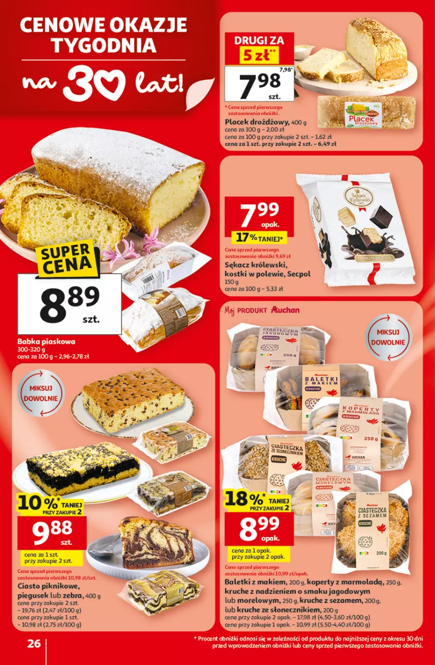 Gazetka promocyjna Auchan - Gazetka 30 Lat Hipermarket Auchan - ważna 29.04 do 06.05.2026 - strona 26 - produkty: Królewski, Mola, Sękacz, Sezam
