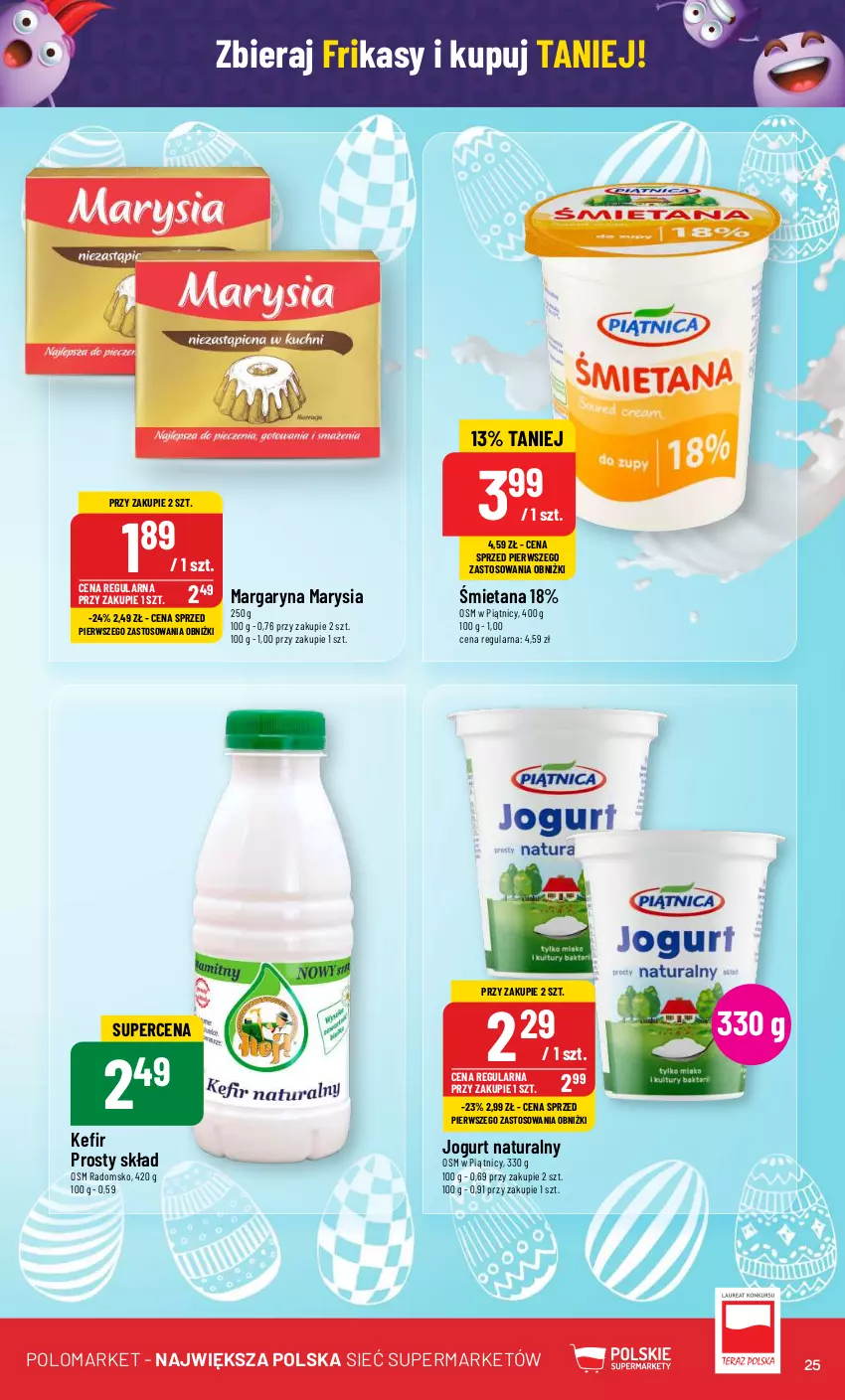 Gazetka promocyjna PoloMarket - Gazetka pomocyjna - ważna 13.03 do 19.03.2024 - strona 25 - produkty: Jogurt, Jogurt naturalny, Kefir, Margaryna