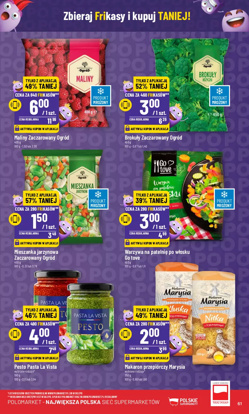 Gazetka promocyjna PoloMarket - Gazetka pomocyjna - ważna 13.03 do 19.03.2024 - strona 61 - produkty: Brokuły, Makaron, Maliny, Ogród, Pesto, Warzywa