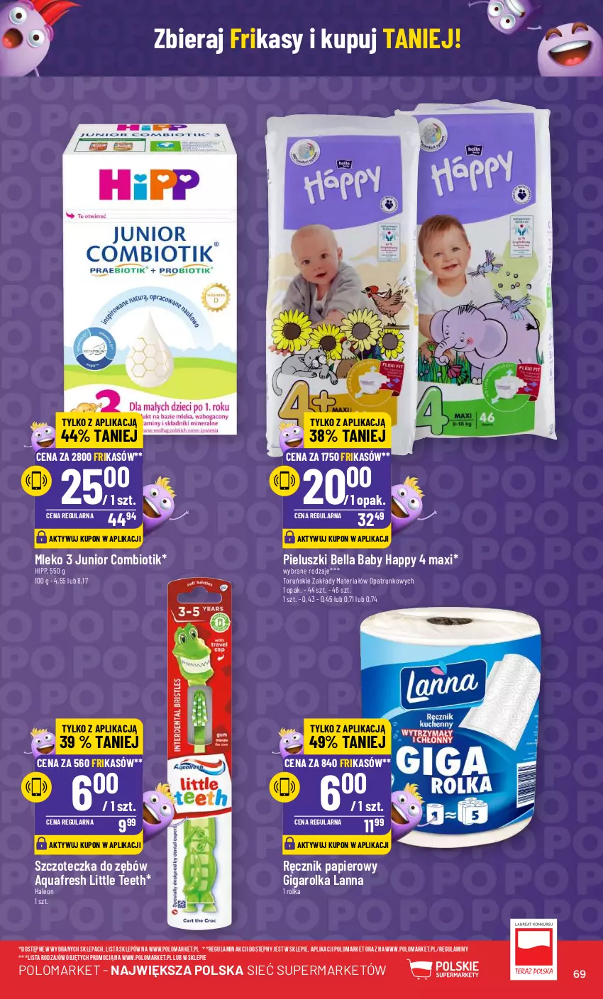 Gazetka promocyjna PoloMarket - Gazetka pomocyjna - ważna 13.03 do 19.03.2024 - strona 69 - produkty: Aquafresh, Bell, Bella, HiPP, Leon, Mleko, Papier, Ręcznik, Szczoteczka, Szczoteczka do zębów