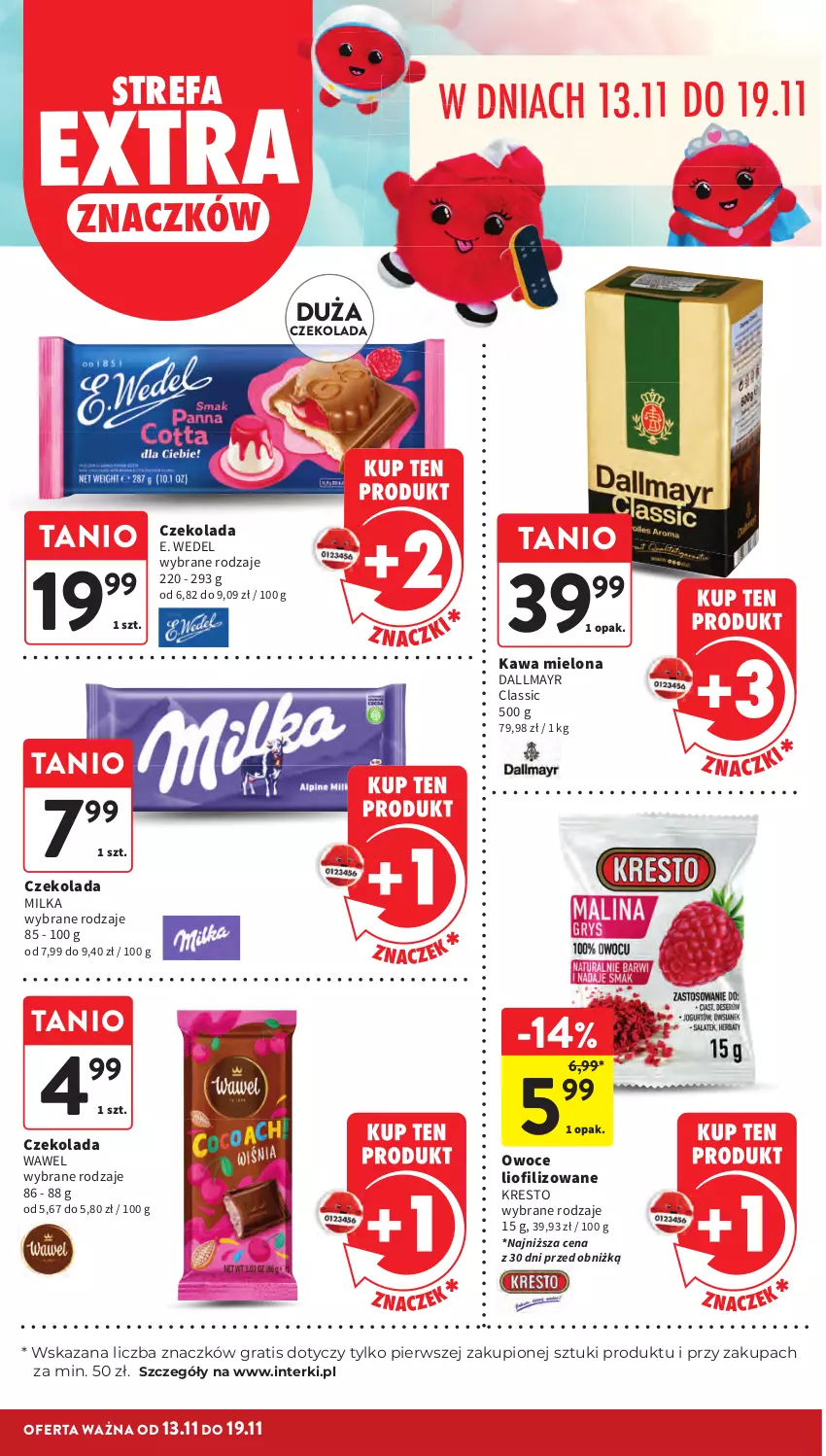 Gazetka promocyjna Intermarche - Gazetka Intermarche - ważna 13.11 do 19.11.2025 - strona 10 - produkty: Czekolada, Dallmayr, E. Wedel, Fa, Gra, Kawa, Kawa mielona, Milka, Owoce, Wawel