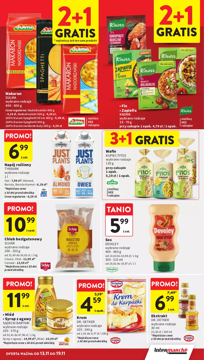 Gazetka promocyjna Intermarche - Gazetka Intermarche - ważna 13.11 do 19.11.2025 - strona 31 - produkty: Chleb, Dr. Oetker, Gra, Knorr, Kupiec, LG, Makaron, Miód, Napój, Napój roślinny, Piec, Rum, Sos, Spaghetti, Syrop, Tymbark