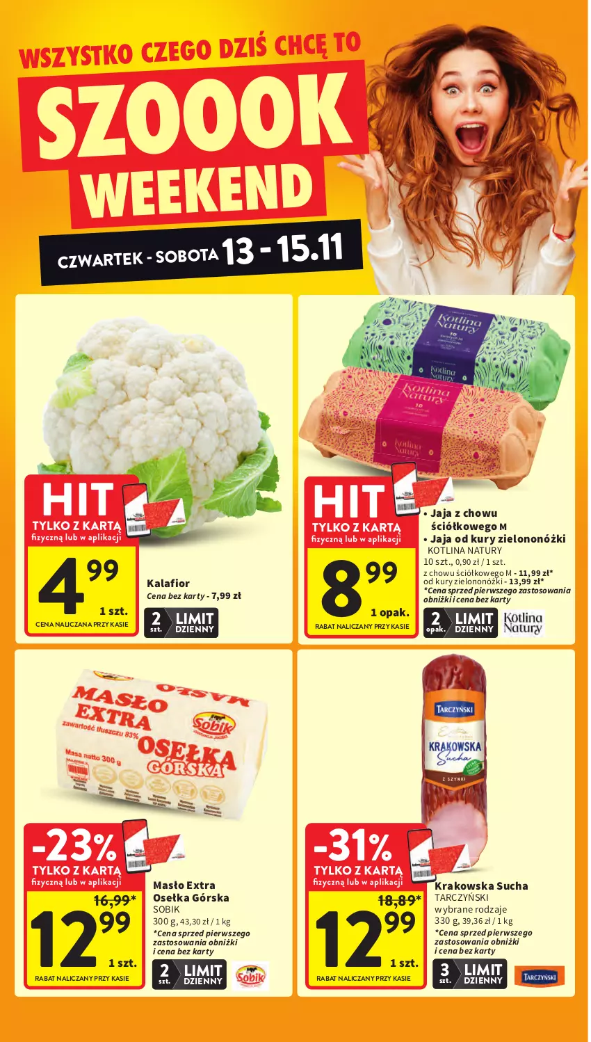 Gazetka promocyjna Intermarche - Gazetka Intermarche - ważna 13.11 do 19.11.2025 - strona 4 - produkty: Jaja, Kalafior, Kotlin, Masło, Tarczyński