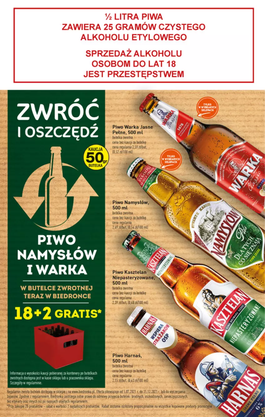 Gazetka promocyjna Biedronka - W tym tygodniu - ważna 05.07 do 10.07.2021 - strona 41 - produkty: Dron, Fa, Gra, Harnaś, Namysłów, Piwo, Tera, Warka