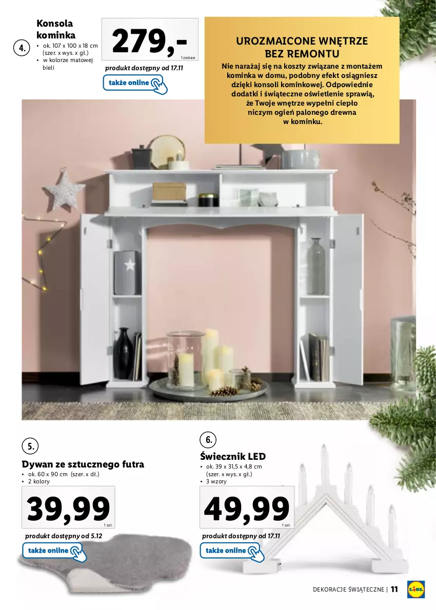 Gazetka promocyjna Lidl - KATALOG DEKORACJE ŚWIĄTECZNE - ważna 14.11 do 25.12.2022 - strona 11 - produkty: Dywan, Inka, Konsola, Kosz