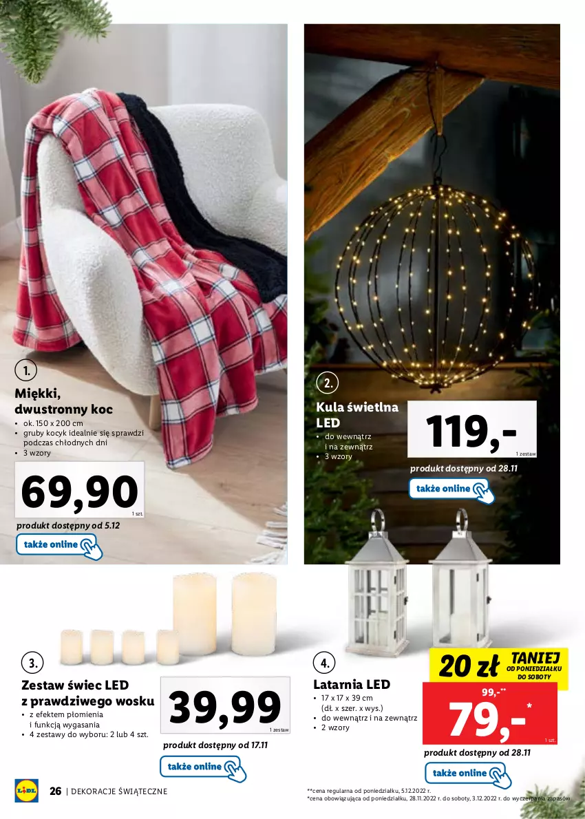 Gazetka promocyjna Lidl - KATALOG DEKORACJE ŚWIĄTECZNE - ważna 14.11 do 25.12.2022 - strona 26 - produkty: Koc, Latarnia