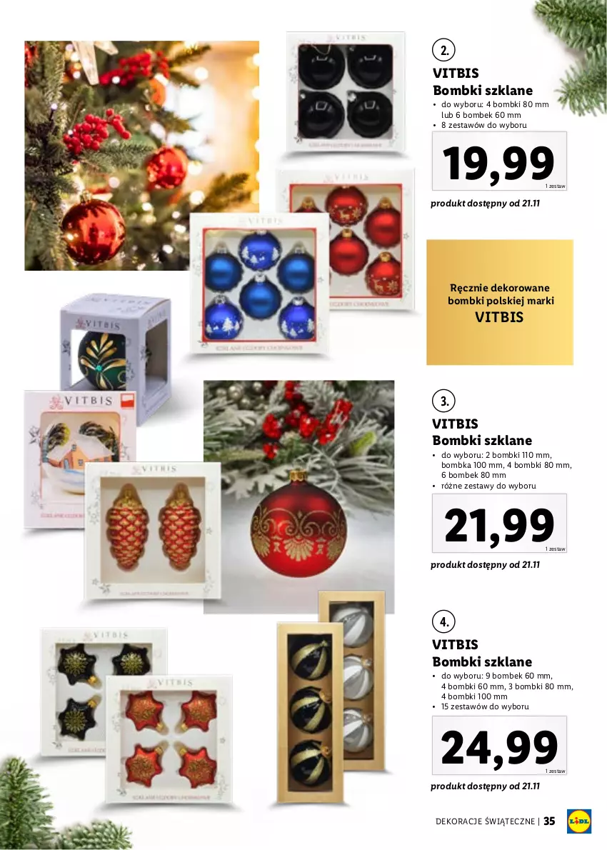 Gazetka promocyjna Lidl - KATALOG DEKORACJE ŚWIĄTECZNE - ważna 14.11 do 25.12.2022 - strona 35 - produkty: Bombki