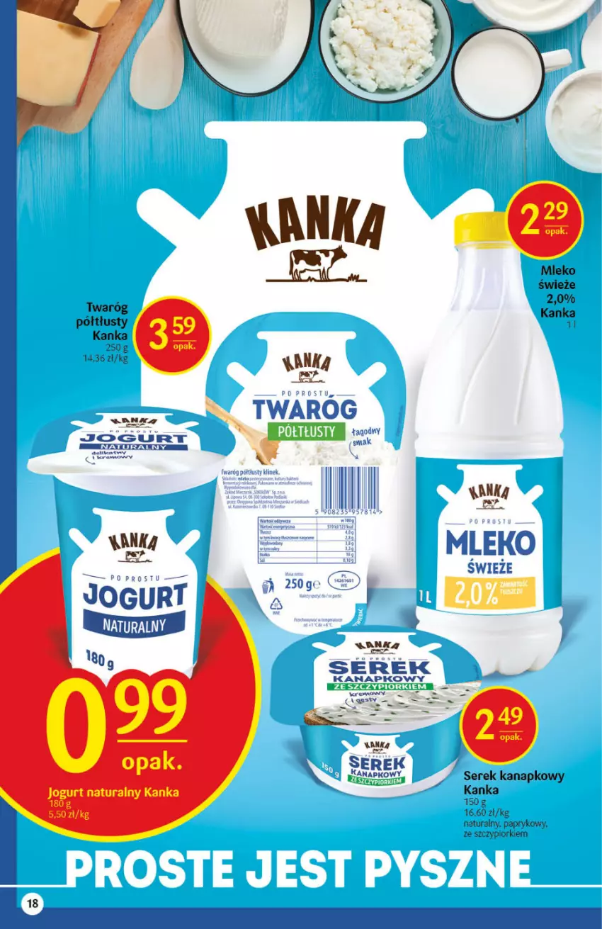 Gazetka promocyjna Delikatesy Centrum - Gazetka DC40 n. fresh - ważna 07.10 do 13.10.2021 - strona 18 - produkty: Mleko, Ser, Serek, Serek kanapkowy, Twaróg