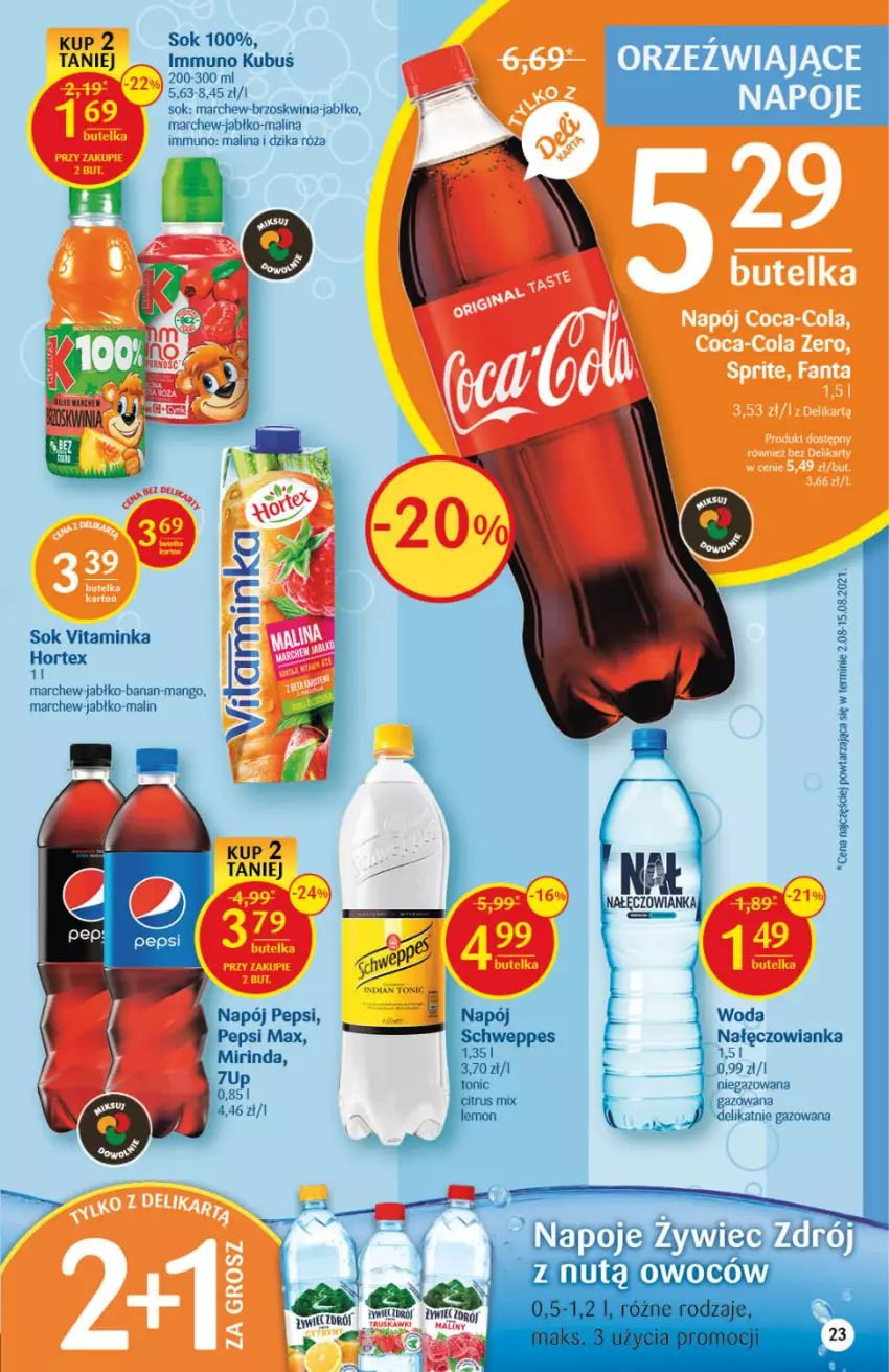 Gazetka promocyjna Delikatesy Centrum - Gazetka DC40 n. fresh - ważna 07.10 do 13.10.2021 - strona 23 - produkty: Napoje, Sok