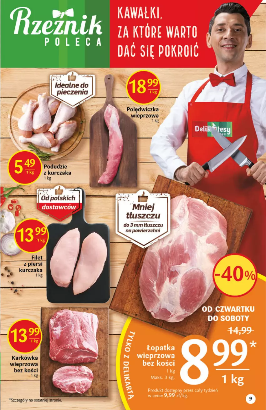 Gazetka promocyjna Delikatesy Centrum - Gazetka DC40 n. fresh - ważna 07.10 do 13.10.2021 - strona 9 - produkty: Karkówka wieprzowa, Kurczak, Piec, Podudzie z kurczaka