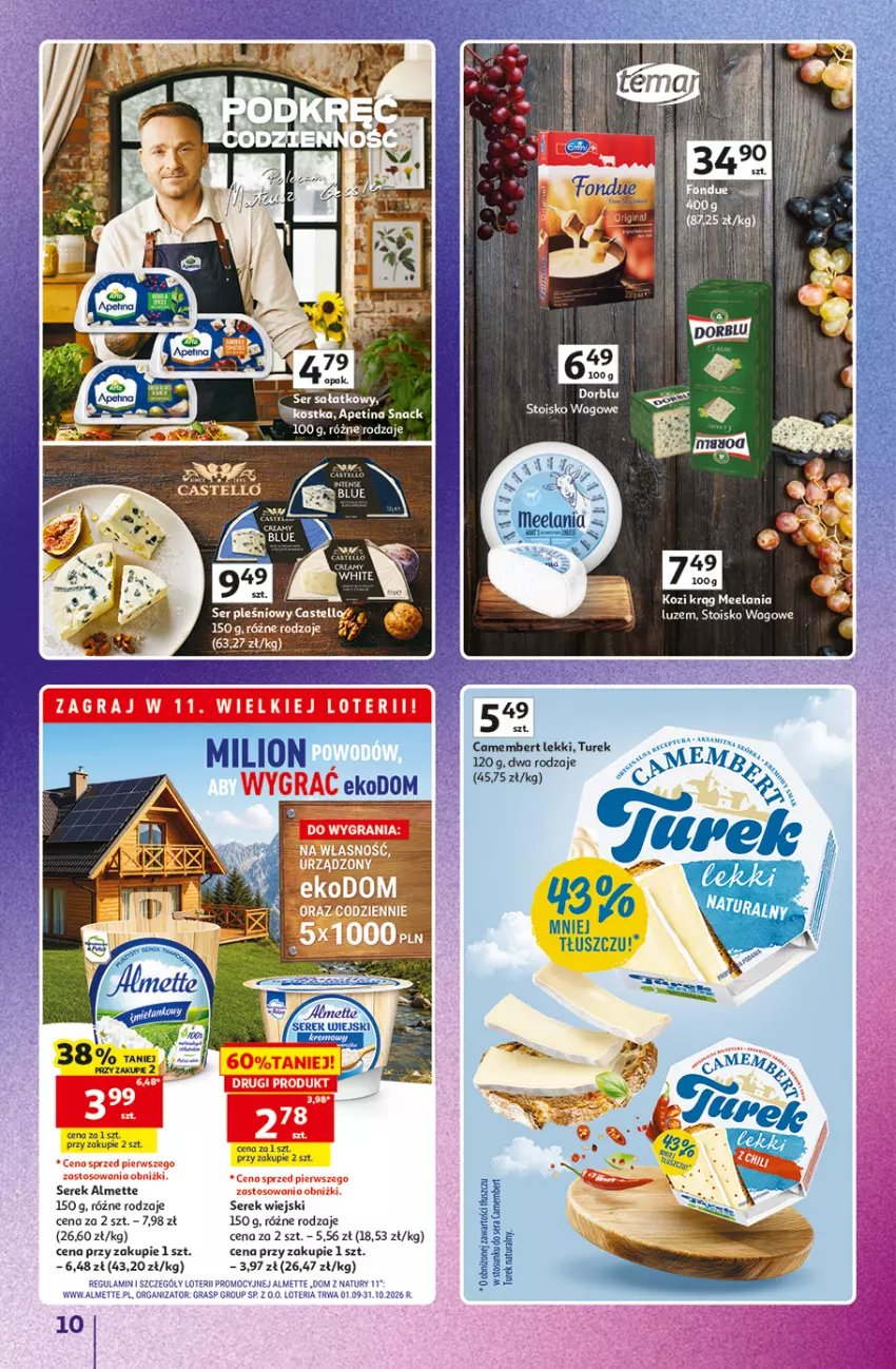Gazetka promocyjna Auchan - Gazetka 30 Lat Hipermarket Auchan Znane marki - ważna 03.09 do 09.09.2026 - strona 10 - produkty: Almette, Camembert, Gra, Sałat, Ser, Ser pleśniowy, Serek, Serek wiejski