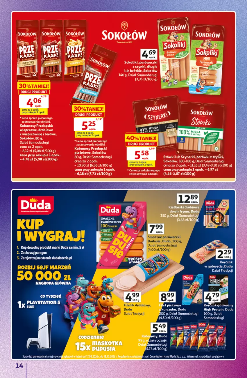 Gazetka promocyjna Auchan - Gazetka 30 Lat Hipermarket Auchan Znane marki - ważna 03.09 do 09.09.2026 - strona 14 - produkty: Duda, Gala, Kurczak, PlayStation, PlayStation 5, Sejf