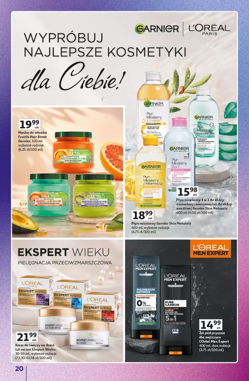 Gazetka promocyjna Auchan - Gazetka 30 Lat Hipermarket Auchan Znane marki - ważna 03.09 do 09.09.2026 - strona 20 - produkty: Fa, Fructis, Garnier, Krem do twarzy, Mars, Maska, Maska do włosów, Płyn micelarny, Pur, Ser
