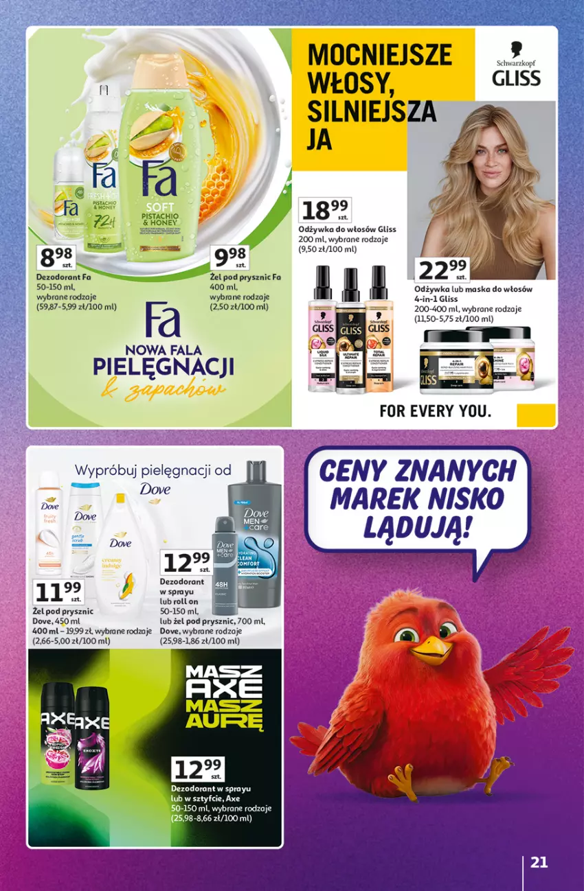 Gazetka promocyjna Auchan - Gazetka 30 Lat Hipermarket Auchan Znane marki - ważna 03.09 do 09.09.2026 - strona 21 - produkty: Dezodorant, Dove, Fa, Maska, Maska do włosów, Odżywka