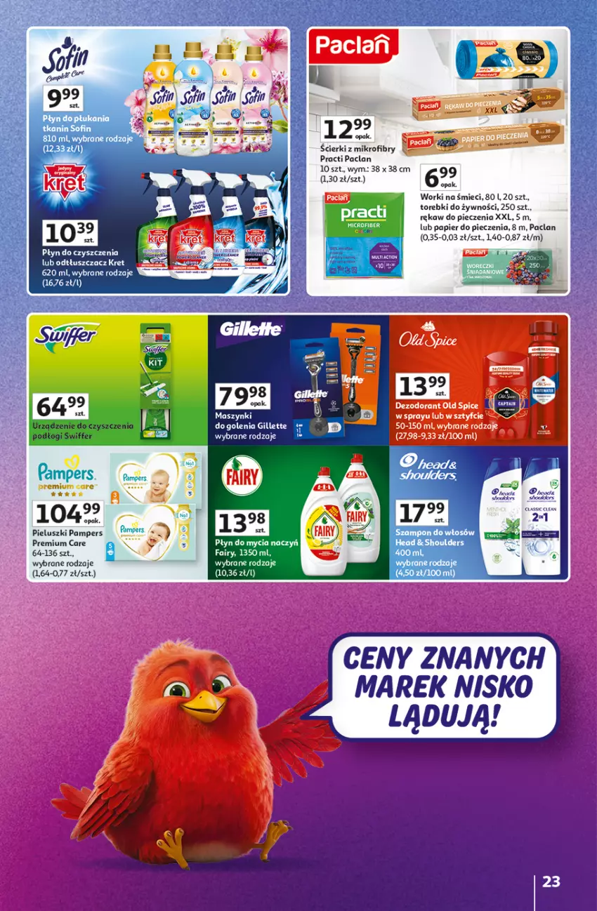 Gazetka promocyjna Auchan - Gazetka 30 Lat Hipermarket Auchan Znane marki - ważna 03.09 do 09.09.2026 - strona 23 - produkty: Dezodorant, Fa, Gillette, Old Spice, Pampers, Papier, Papier do pieczenia, Piec, Rękaw do pieczenia, Worki na śmiec, Worki na śmieci