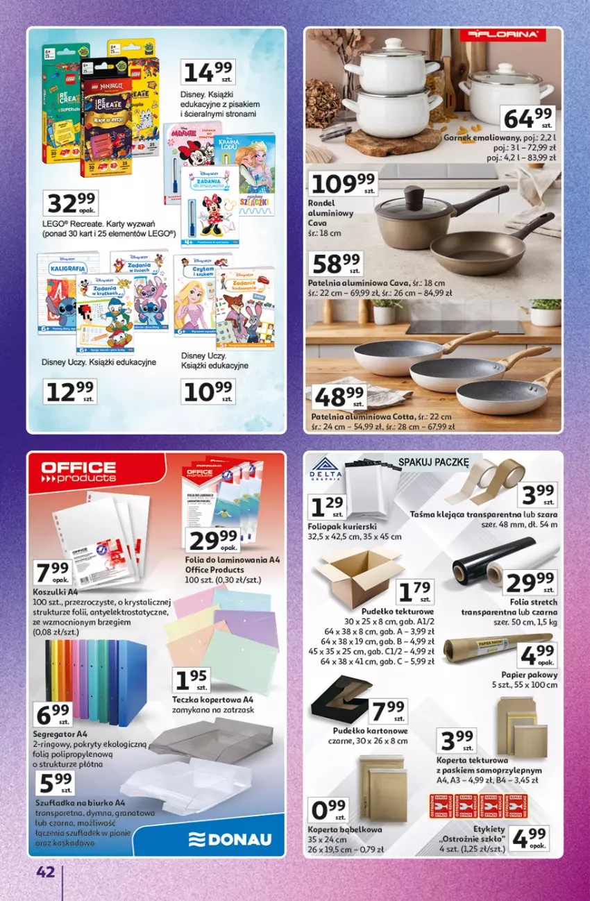 Gazetka promocyjna Auchan - Gazetka 30 Lat Hipermarket Auchan Znane marki - ważna 03.09 do 09.09.2026 - strona 42 - produkty: Biurko, Disney, Fa, Gra, Granat, Kask, Klej, Kosz, LEGO, Mop, Papier, Patelnia, Pudełko, Rondel, Tran