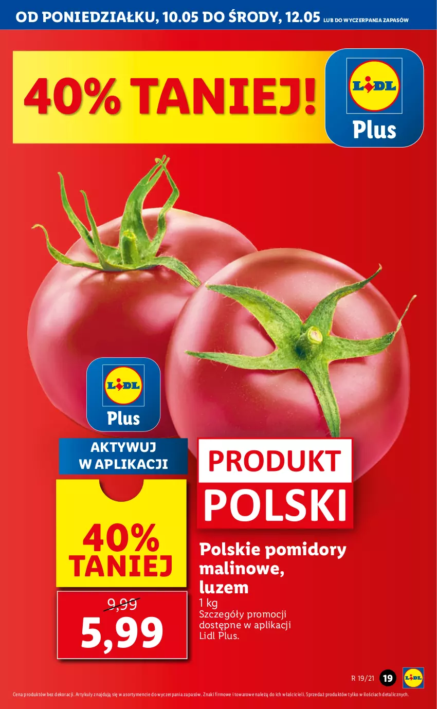 Gazetka promocyjna Lidl - GAZETKA - ważna 10.05 do 12.05.2021 - strona 19 - produkty: Pomidory