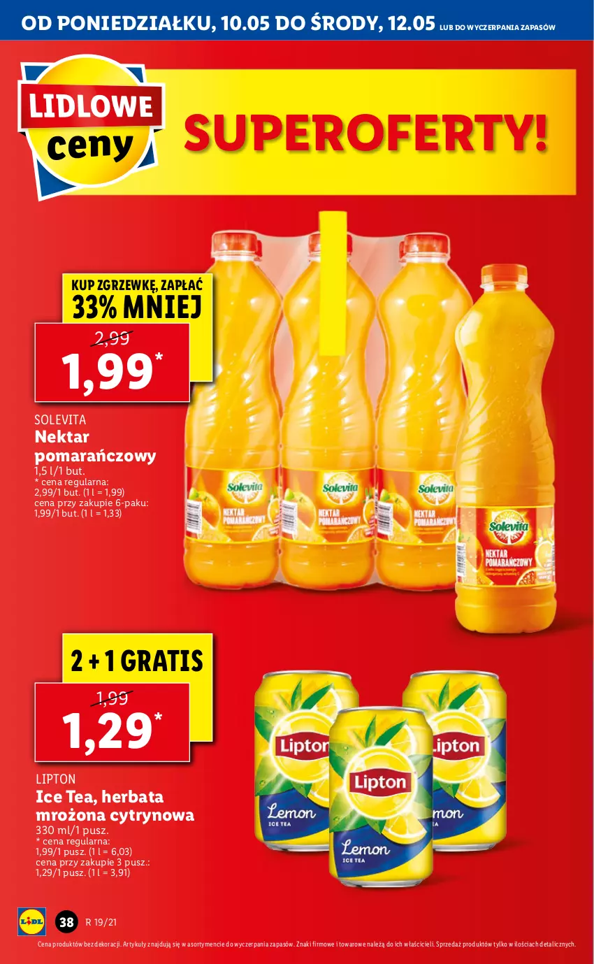 Gazetka promocyjna Lidl - GAZETKA - ważna 10.05 do 12.05.2021 - strona 22 - produkty: Gra, Herbata, Ice tea, Lipton, Nektar