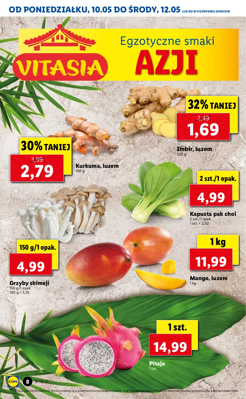 Gazetka promocyjna Lidl - GAZETKA - ważna 10.05 do 12.05.2021 - strona 8 - produkty: Grzyby, Imbir, Kurkuma, Mango