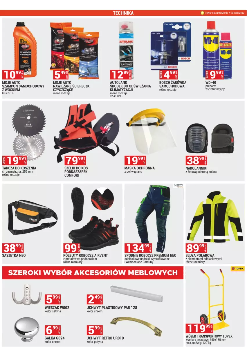 Gazetka promocyjna Merkury Market - ważna 01.04 do 30.04.2022 - strona 14 - produkty: Bluza, Bluza polarowa, Bosch, Buty, Buty robocze, Dźwig, Gałka, Kasza, Kosz, LANA, Maska, Moje Auto, Półbuty, Spodnie, Szampon, Top, Wieszak