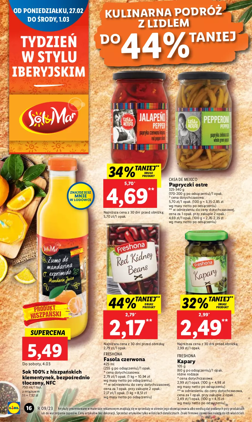 Gazetka promocyjna Lidl - GAZETKA - ważna 27.02 do 01.03.2023 - strona 18 - produkty: Fa, Fasola, Kapary, Sok