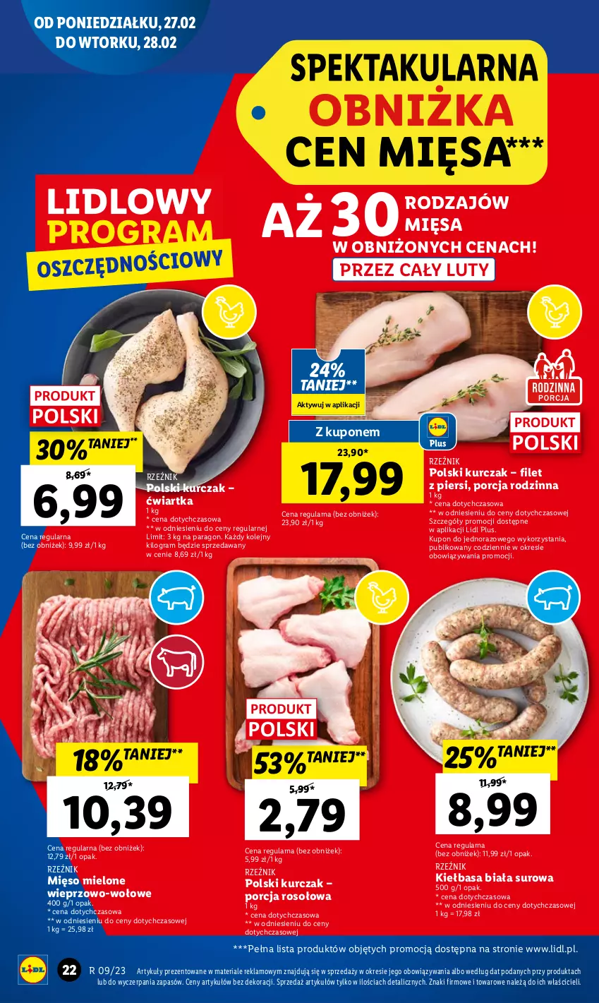 Gazetka promocyjna Lidl - GAZETKA - ważna 27.02 do 01.03.2023 - strona 26 - produkty: Gra, K2, Kiełbasa, Kiełbasa biała, Kurczak, Mięso, Mięso mielone, Olej, Por