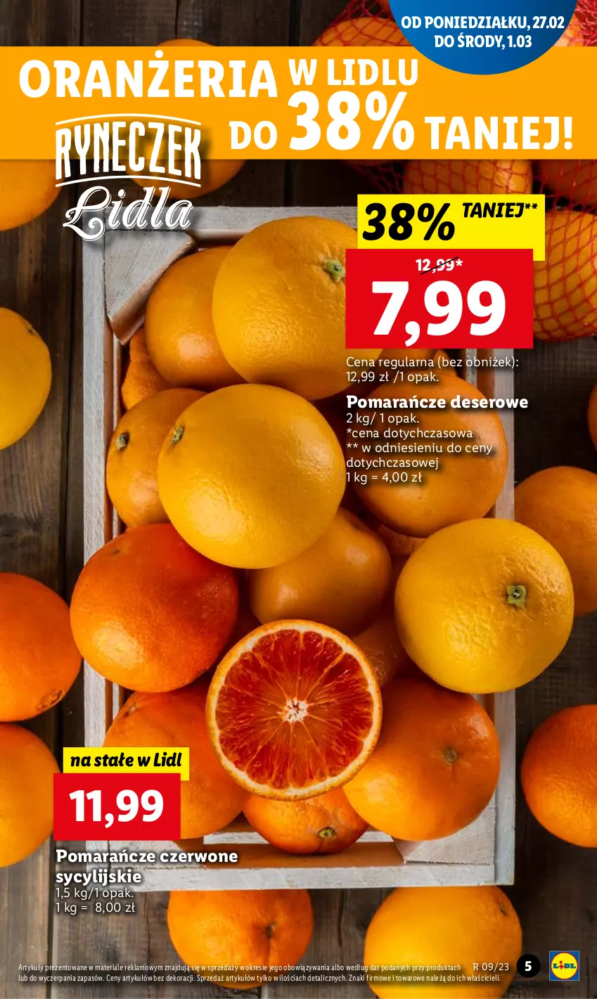 Gazetka promocyjna Lidl - GAZETKA - ważna 27.02 do 01.03.2023 - strona 5 - produkty: Deser, Pomarańcze, Ser