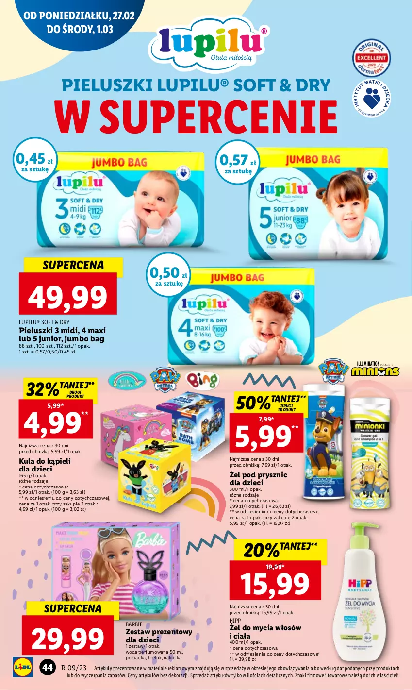 Gazetka promocyjna Lidl - GAZETKA - ważna 27.02 do 01.03.2023 - strona 50 - produkty: Barbie, Dzieci, HiPP, Klej, Kula do kąpieli, O Bag, Perfum, Woda, Woda perfumowana, Zestaw prezentowy