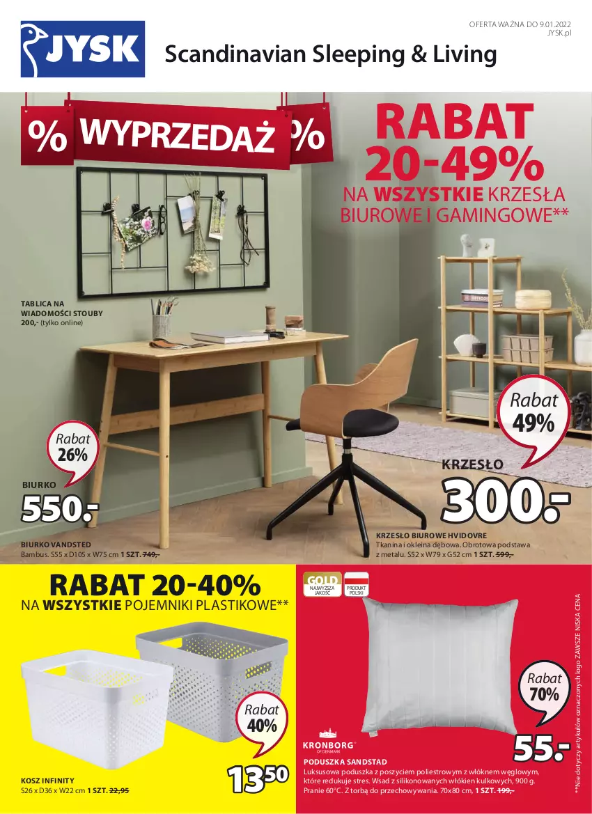 Gazetka promocyjna Jysk - Oferta tygodnia - ważna 27.12.2021 do 09.01.2022 - strona 2 - produkty: Biurko, Biuro, Kosz, Krzesło, Poduszka, Pojemnik