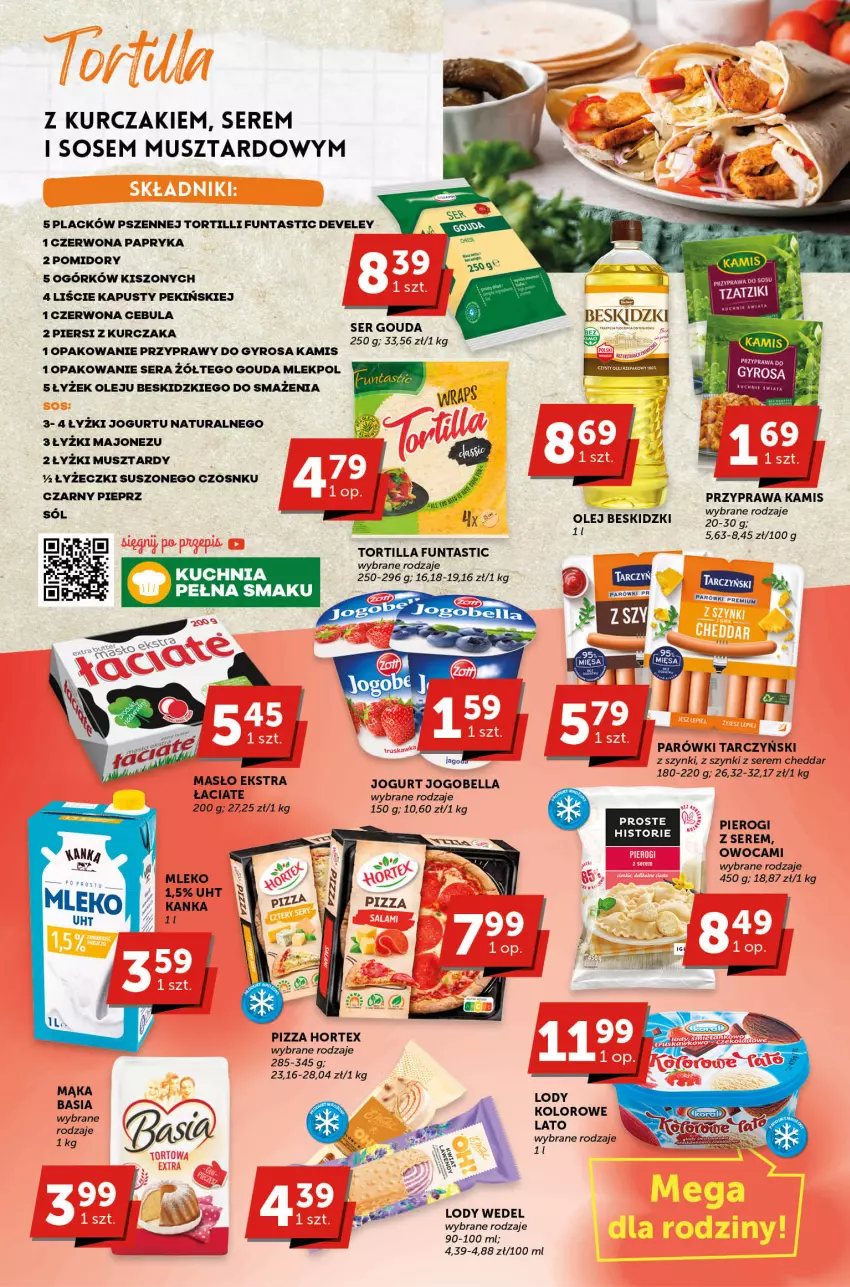 Gazetka promocyjna Groszek - ważna 18.05 do 30.05.2023 - strona 2 - produkty: Bell, Bella, Beskidzki, Cebula, Cheddar, Gouda, Gyros, Hortex, Jogobella, Jogurt, Kamis, Kuchnia, Kurczak, Lack, Lody, Majonez, Masło, Mus, Olej, Papryka, Parówki, Pieprz, Pierogi, Pizza, Pomidory, Przyprawy, Ser, Sól, Sos, Tarczyński, Tortilla