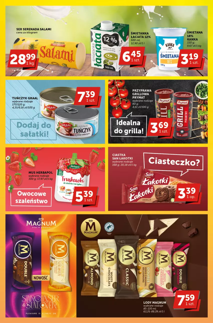 Gazetka promocyjna Groszek - ważna 18.05 do 30.05.2023 - strona 6 - produkty: Ciastka, Deser, Gra, Graal, Grill, Lody, Ser, Tuńczyk