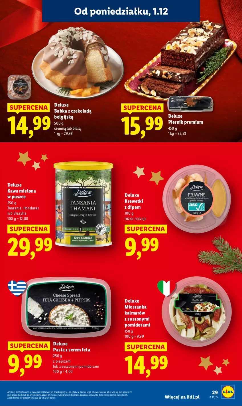 Gazetka promocyjna Lidl - GAZETKA - ważna 01.12 do 03.12.2025 - strona 31 - produkty: Babka, Feta, Kalmar, Kawa, Kawa mielona, Krewetki, LG, Pieprz, Piernik, Ser