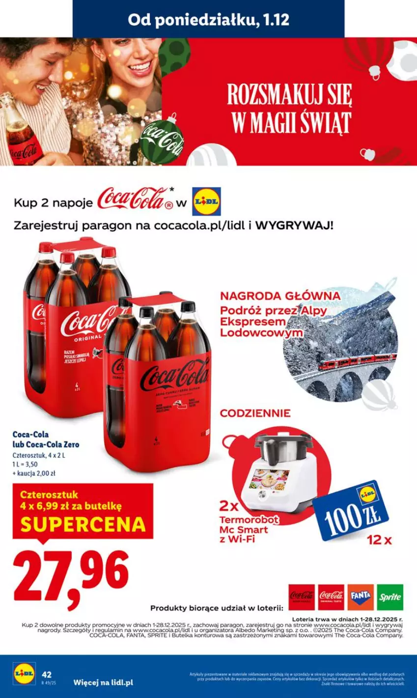 Gazetka promocyjna Lidl - GAZETKA - ważna 01.12 do 03.12.2025 - strona 44 - produkty: Coca-Cola, Fa, Fanta, Gry, Napoje, Sprite