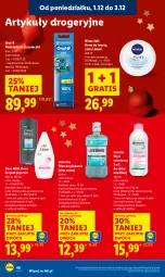 Gazetka promocyjna Lidl - GAZETKA - Gazetka - ważna od 03.12 do 03.12.2025 - strona 62 - produkty: Krem do twarzy, Gra, Płyn do płukania jamy ustnej, Listerine, Płyn micelarny, Końcówki do szczoteczk, Dove, Płyn do płukania, Garnier, Nivea