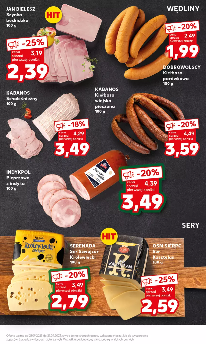 Gazetka promocyjna Kaufland - Mocny Start - ważna 25.09 do 27.09.2023 - strona 11 - produkty: Fa, Kabanos, Kiełbasa, Piec, Ser