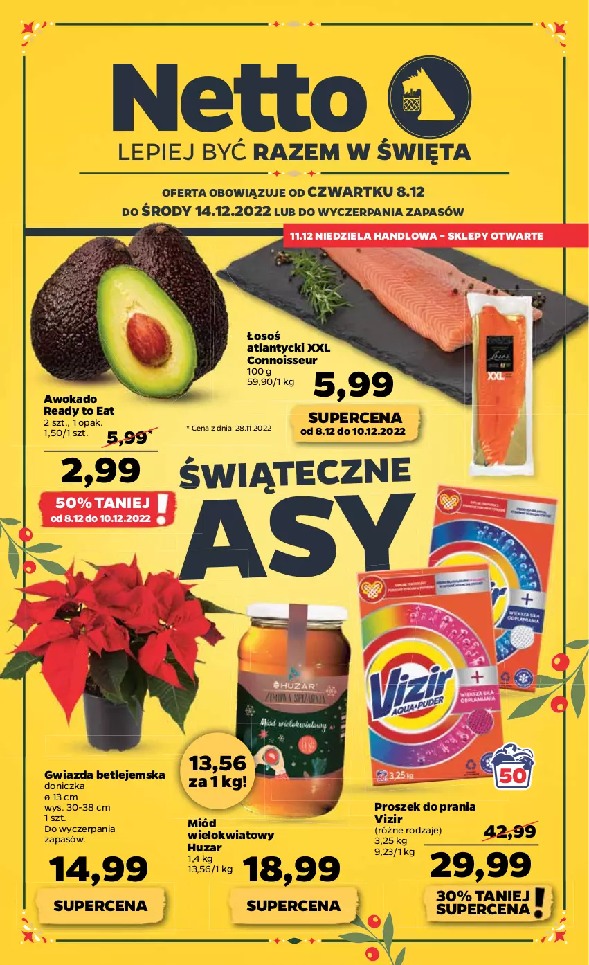 Gazetka promocyjna Netto - Artykuły spożywcze - ważna 08.12 do 14.12.2022 - strona 1 - produkty: Gwiazda, Miód, Proszek do prania, Vizir