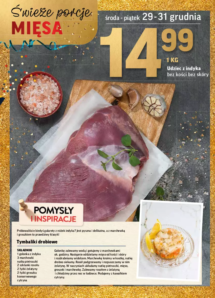 Gazetka promocyjna Intermarche - Gazetka promocyjna - ważna 27.12 do 31.12.2021 - strona 14 - produkty: Cytryny, Gala, Golonka z indyka, Groszek, Kawa, Lanki, Marchewka, Mięso, Natka pietruszki, Por, Rosół, Ser, Udziec z indyka