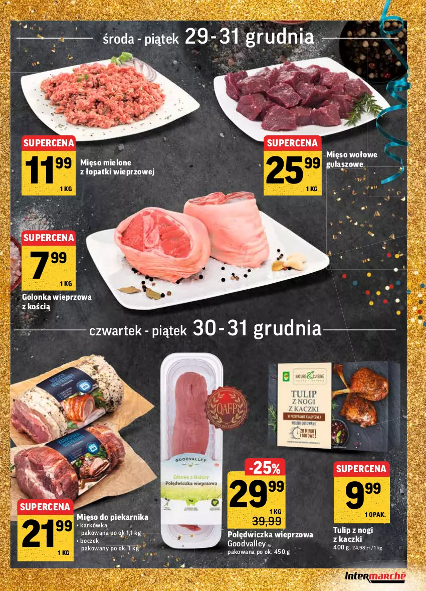 Gazetka promocyjna Intermarche - Gazetka promocyjna - ważna 27.12 do 31.12.2021 - strona 15 - produkty: Boczek, Golonka wieprzowa, Mięso, Mięso mielone, Mięso mielone z łopatki wieprzowej, Mięso wołowe, Piekarnik, Polędwiczka wieprzowa