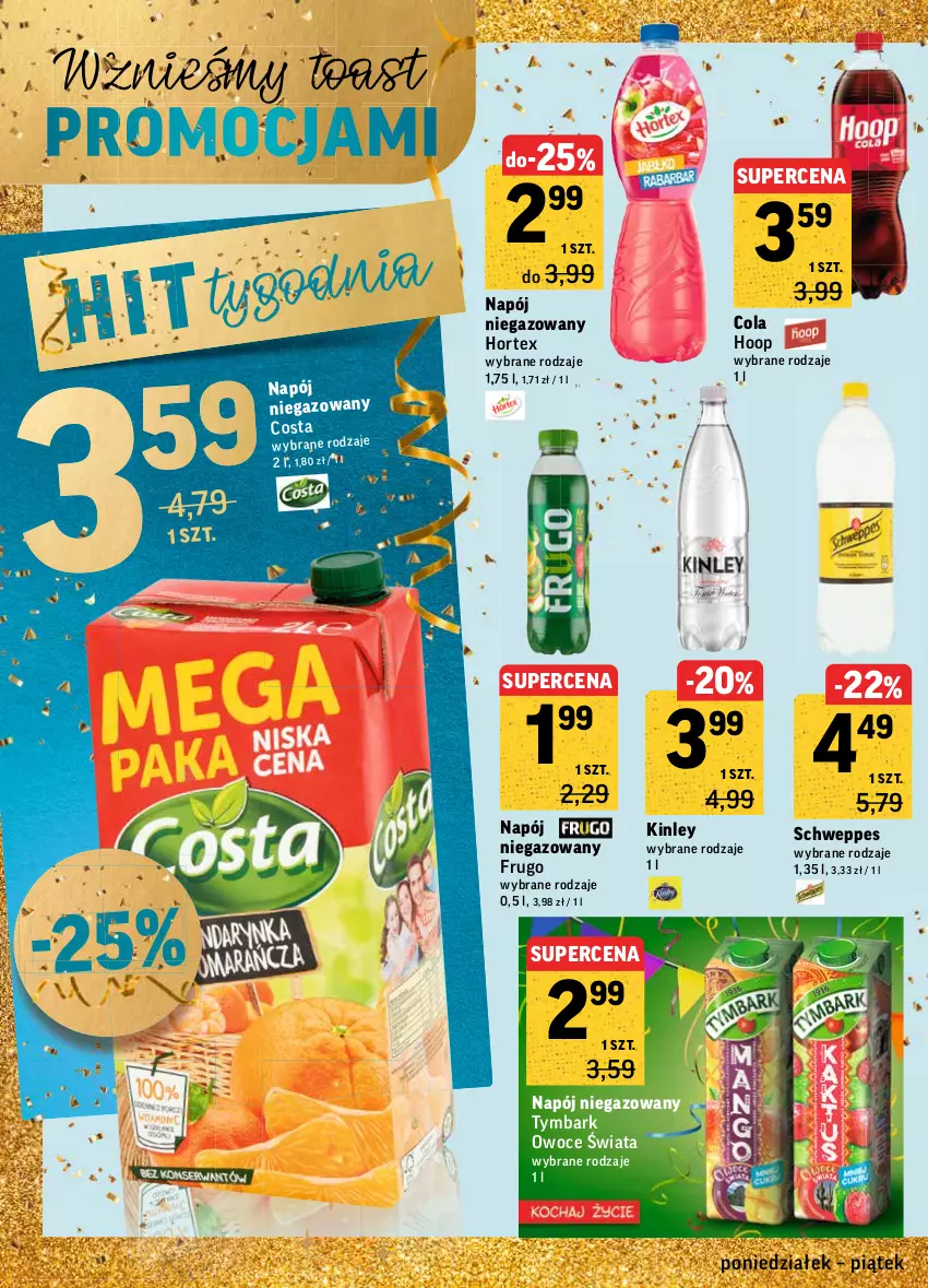 Gazetka promocyjna Intermarche - Gazetka promocyjna - ważna 27.12 do 31.12.2021 - strona 26 - produkty: Hoop, Hortex, Napój, Napój niegazowany, Owoce, Schweppes, Tymbark