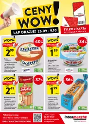 Gazetka promocyjna Intermarche - Gazetka Intermarche - Gazetka - ważna od 09.10 do 09.10.2024 - strona 1 - produkty: Serek wiejski, Parówki sokoliki, Sok, Ser, Piątnica, Sokołów, Parówki, Serek, Chleb tostowy, Delma, Chleb